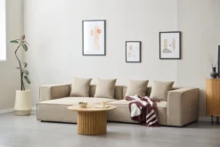 Hailey - Hjørnesofa modulsofa i sand med 4 moduler (Opstilling 1) L: 368 X D: 247 X H: 65 cm