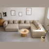 Hailey - U-sofa modulsofa i sand med 4 moduler - Venstrevendt chaiselong L: 368 X D: 247 X H: 65 cm