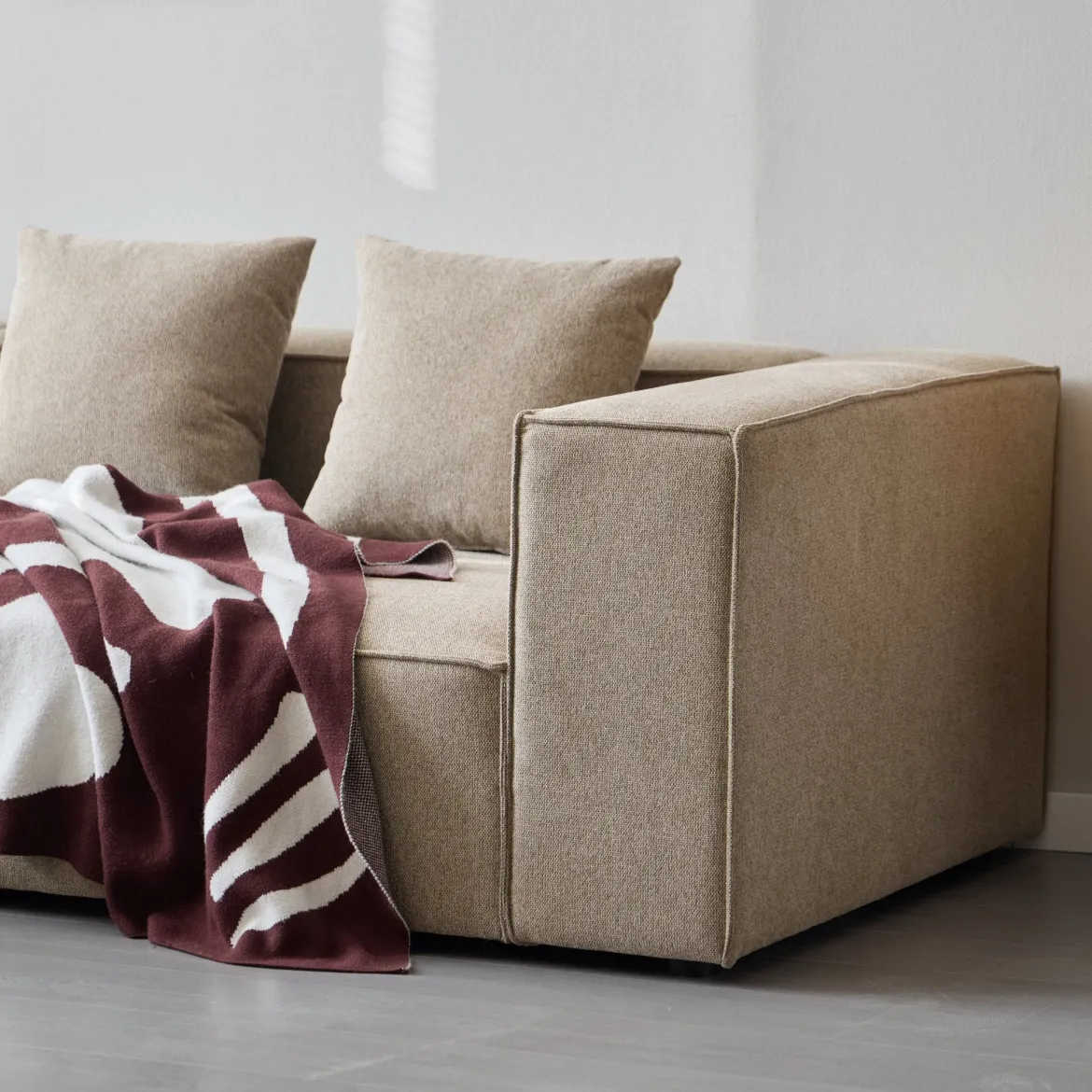 Hailey - Venstrevendt chaiselong modulsofa i sand med 3 moduler L: 415 X D: 148 X H: 65 cm