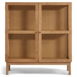 Havana egetræ vitrineskab med 2 låger -110x40x100 cm