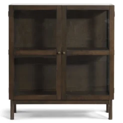 Havana vitrineskab i røget eg med 2 låger - 110x40x100 cm