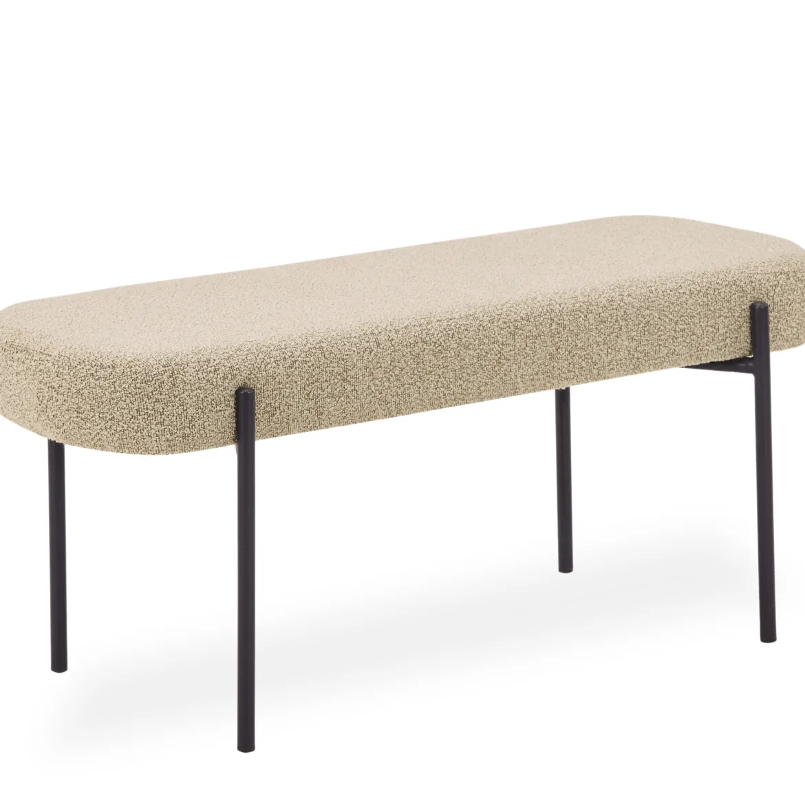 Helena bænk i beige boucle 100x36x43 cm