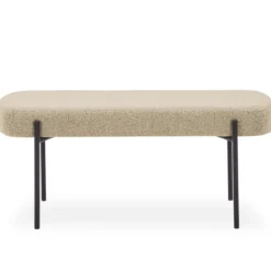 Helena bænk i beige boucle 100x36x43 cm
