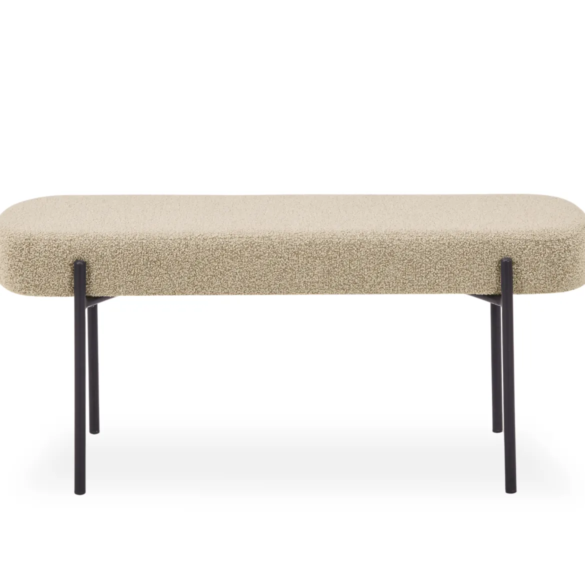 Helena bænk i beige boucle 100x36x43 cm