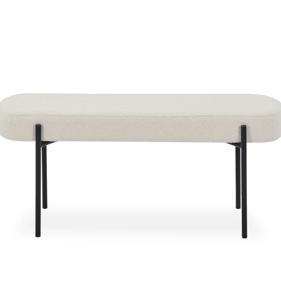 Helena bænk i hvid boucle 100x36x43 cm