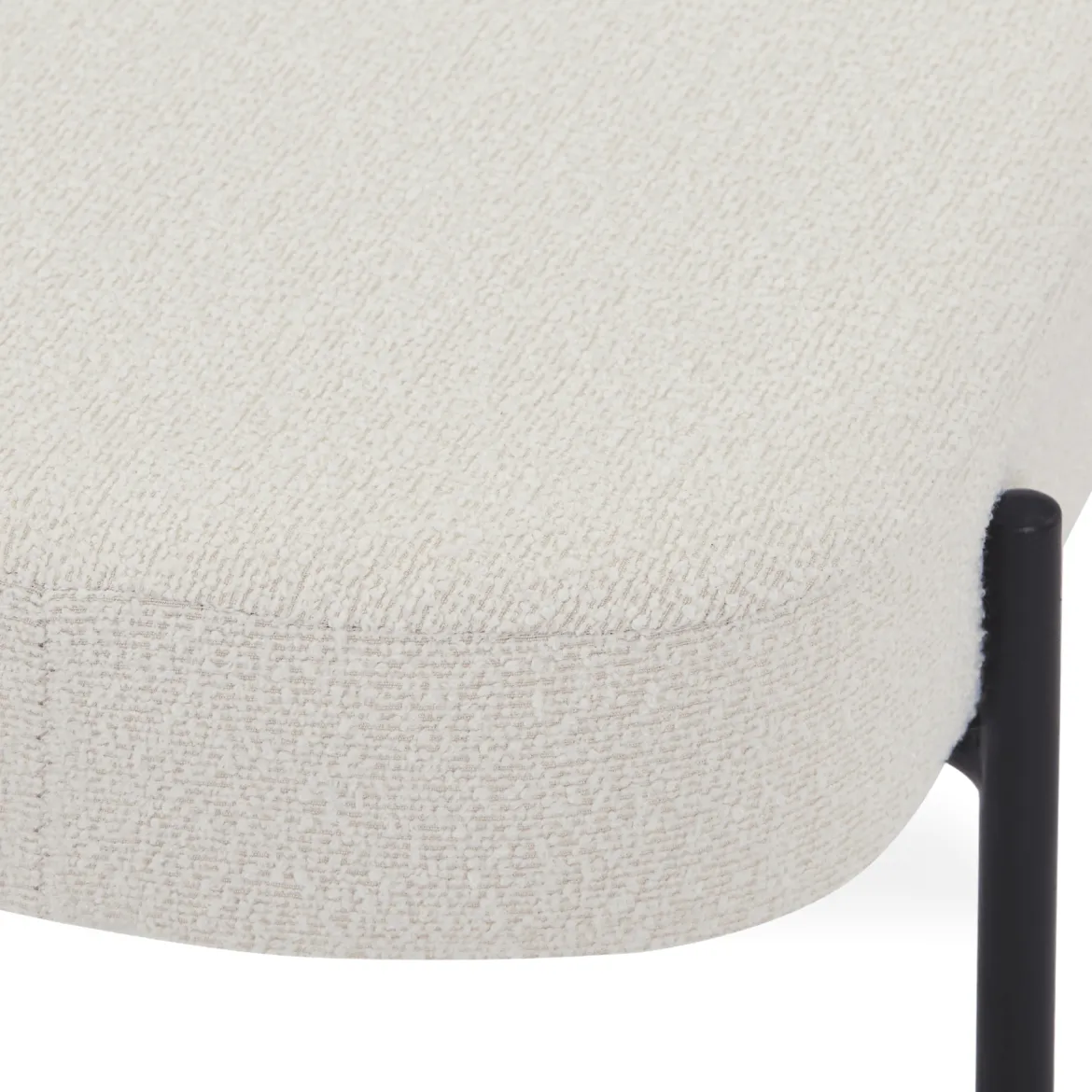 Helena bænk i hvid boucle 100x36x43 cm