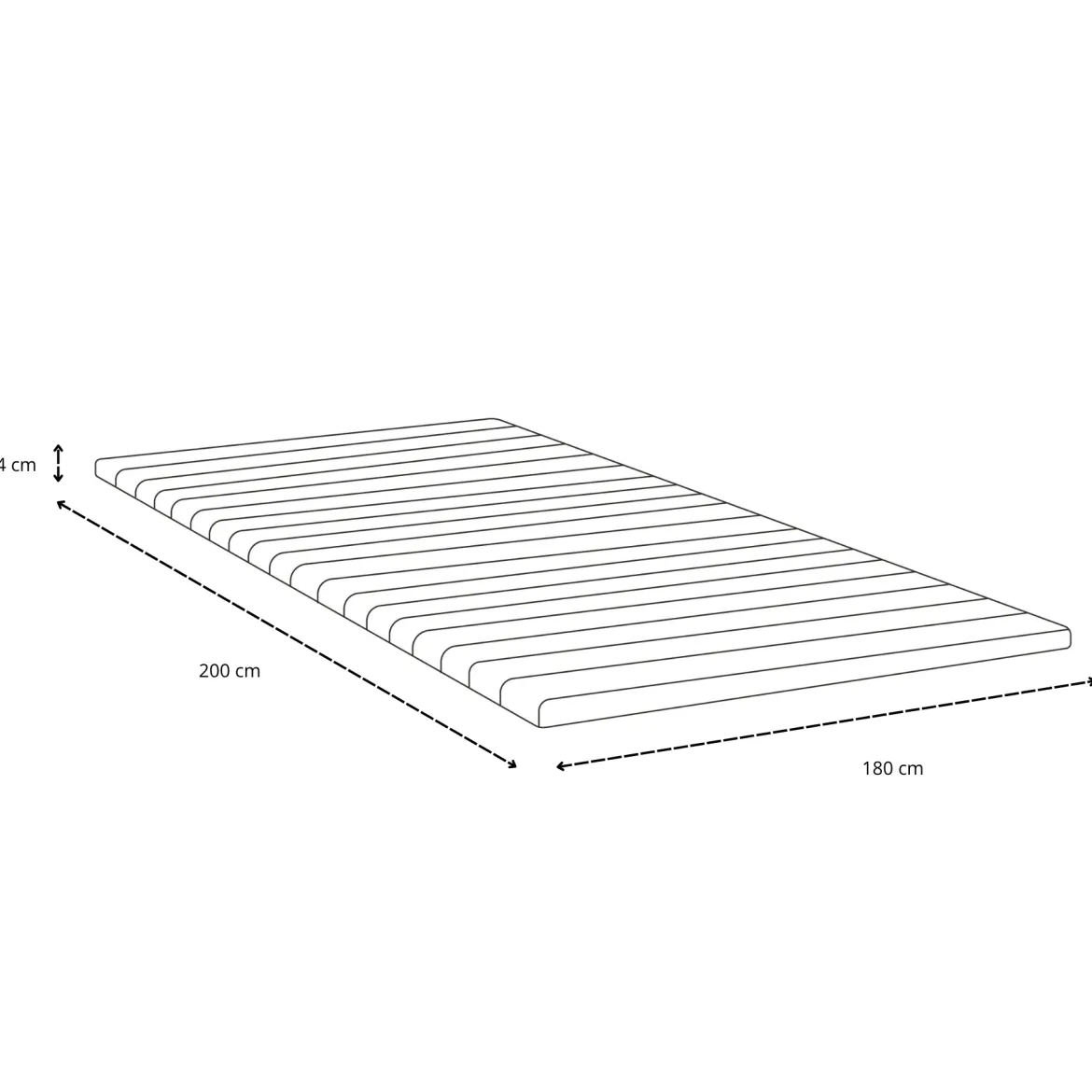 Henry hvid topmadras i PU-skum 180x200x4 cm