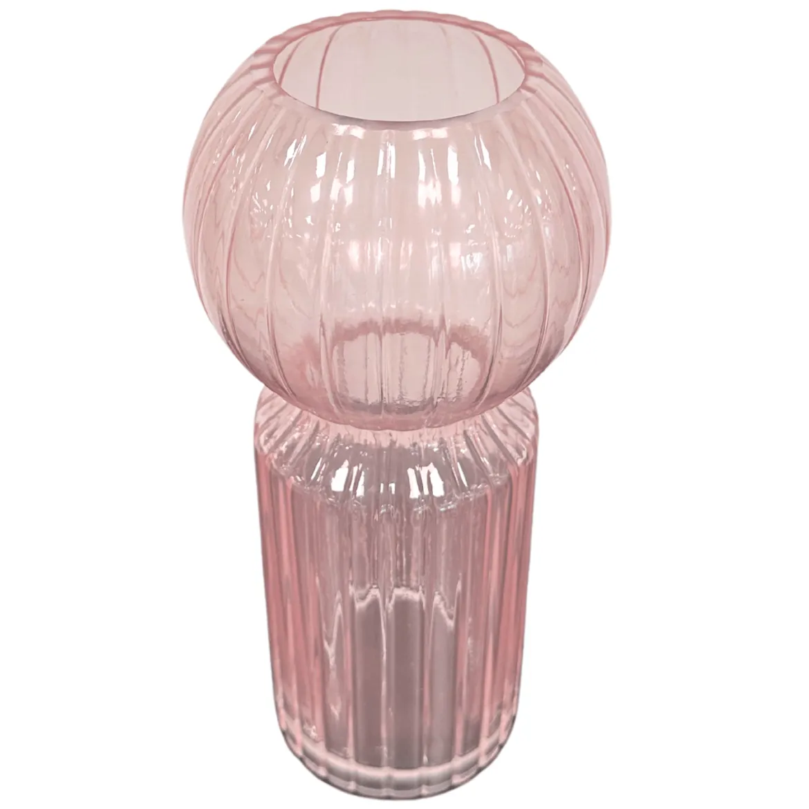 Hera glasvase lyserød 23 cm