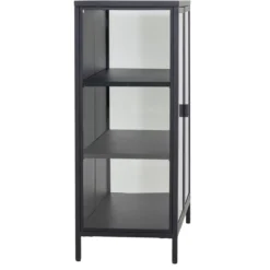Herman glas skænk/vitrineskab - Sort metal 80x40x105 cm
