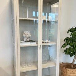 Herman glas skænk/vitrineskab - Beige metal 80x40x105 cm