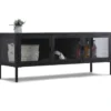 Herman TV bord - Sort metal/glas - 130x40x50 cm