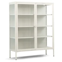 Herman Vitrineskab - Beige metal/glas - 110x40x140 cm