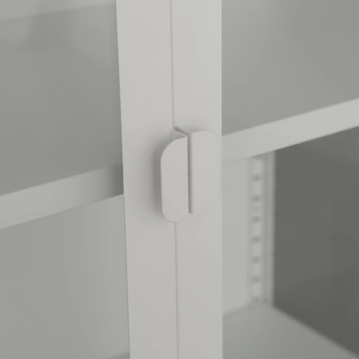 Herman Vitrineskab - Hvidt metal/glas - 110x40x140 cm