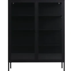 Herman Vitrineskab - Sort metal/glas - 110x40x140 cm