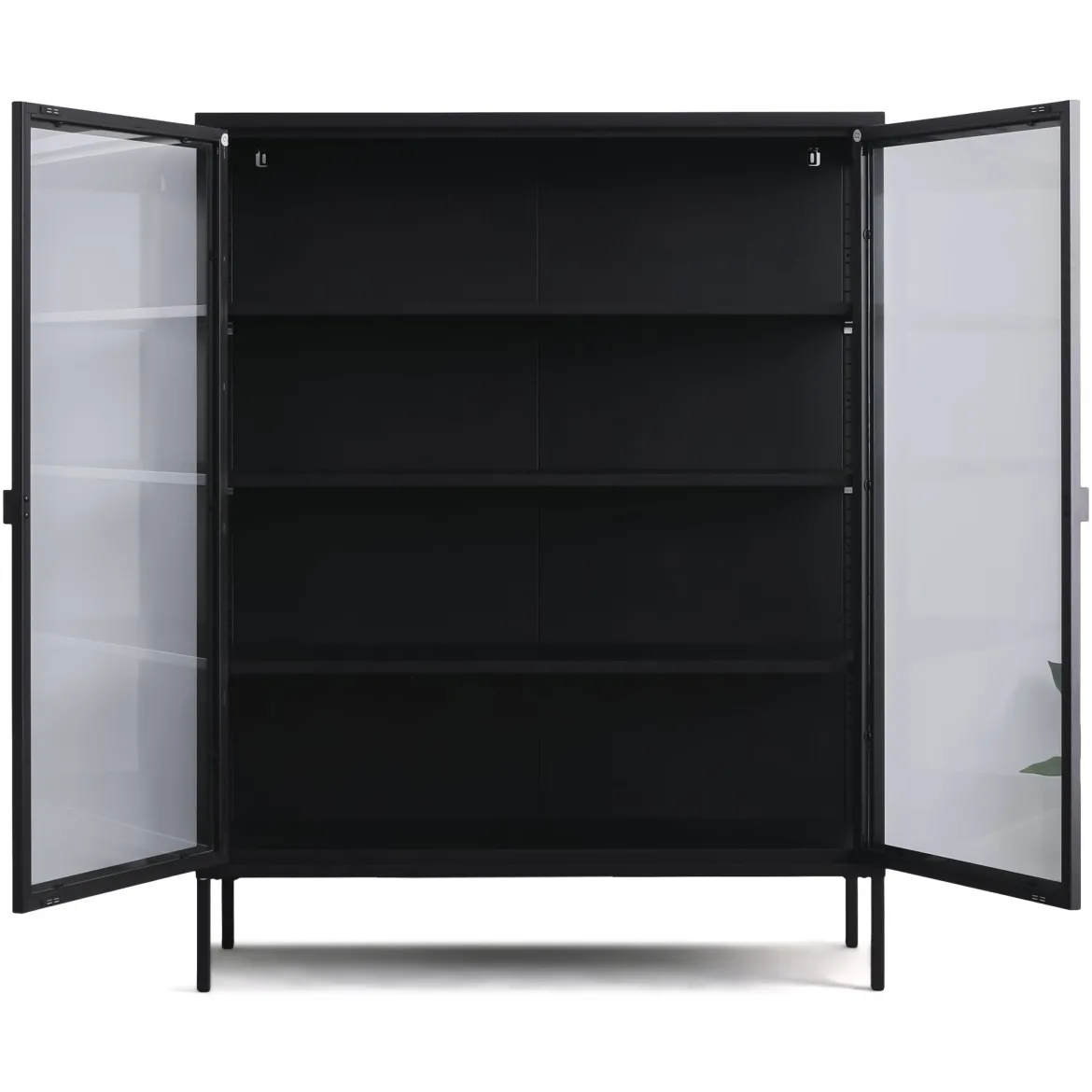 Herman Vitrineskab - Sort metal/glas - 110x40x140 cm