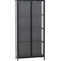 Herman Vitrineskab - Sort metal/glas - 80x40x180 cm