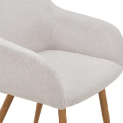 Jenna spisebordstol - beige tekstil med egelook
