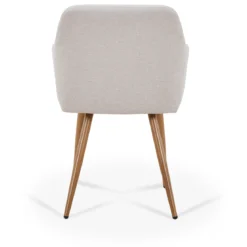 Jenna spisebordstol - beige tekstil med egelook