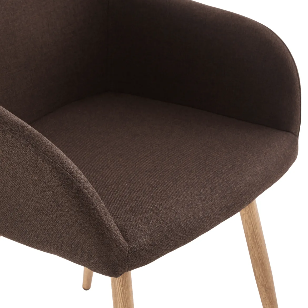 Jenna spisebordstol - brun tekstil med egelook