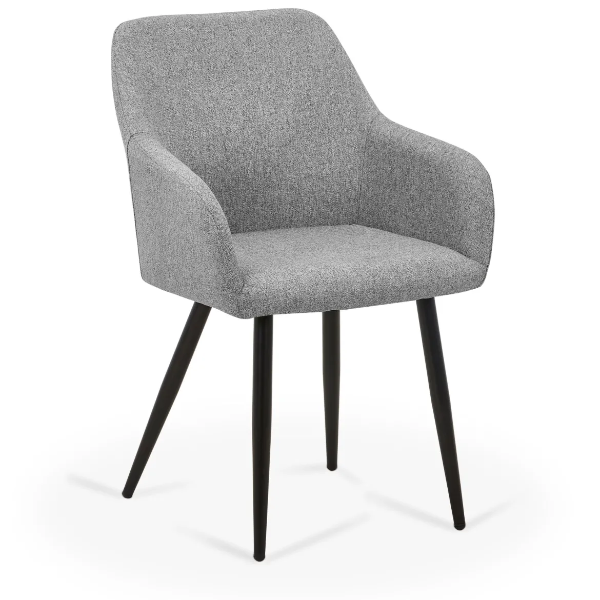 Jenna spisebordstol - grå tekstil med sorte ben