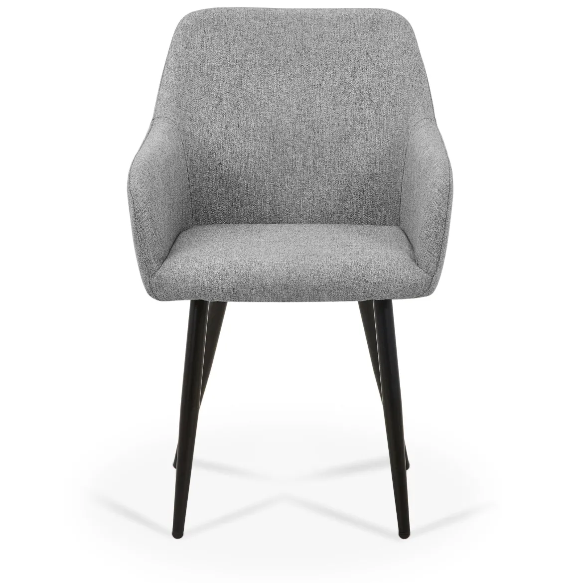 Jenna spisebordstol - grå tekstil med sorte ben