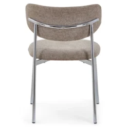 Lucinda spisebodsstol i chrome med sand tekstil