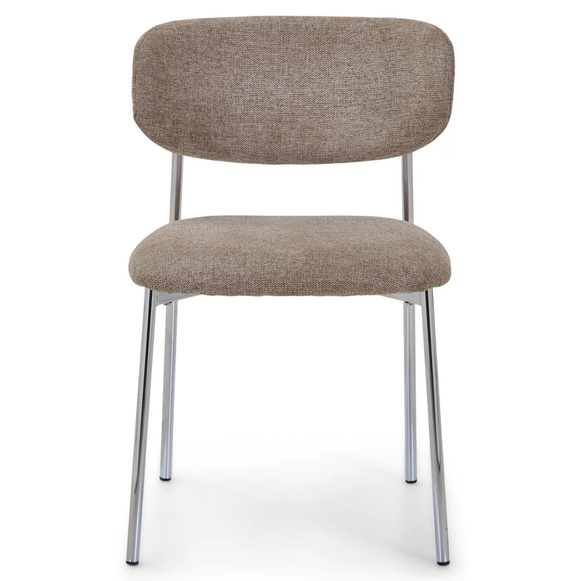 Lucinda spisebodsstol i chrome med sand tekstil