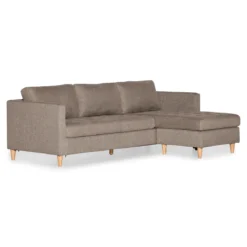 Lulu - Højrevendt og venstrevendt vendbar chaiselong sofa i sand - L: 215 x D: 82 x H: 78 cm