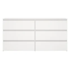Maise kommode H:70 x B:138 x B:41 cm med 6 skuffer i hvid