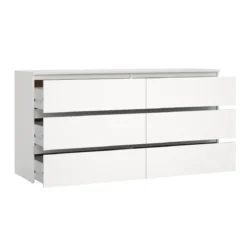 Maise kommode H:70 x B:138 x B:41 cm med 6 skuffer i hvid