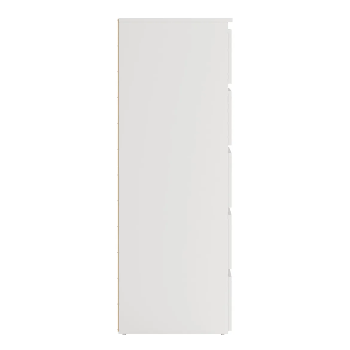 Maise kommode H:114 x B:65 x D:41 cm med 5 skuffer i hvid. Uden emballage / Mindre skader - se produktbeskrivelse (OUB12278)