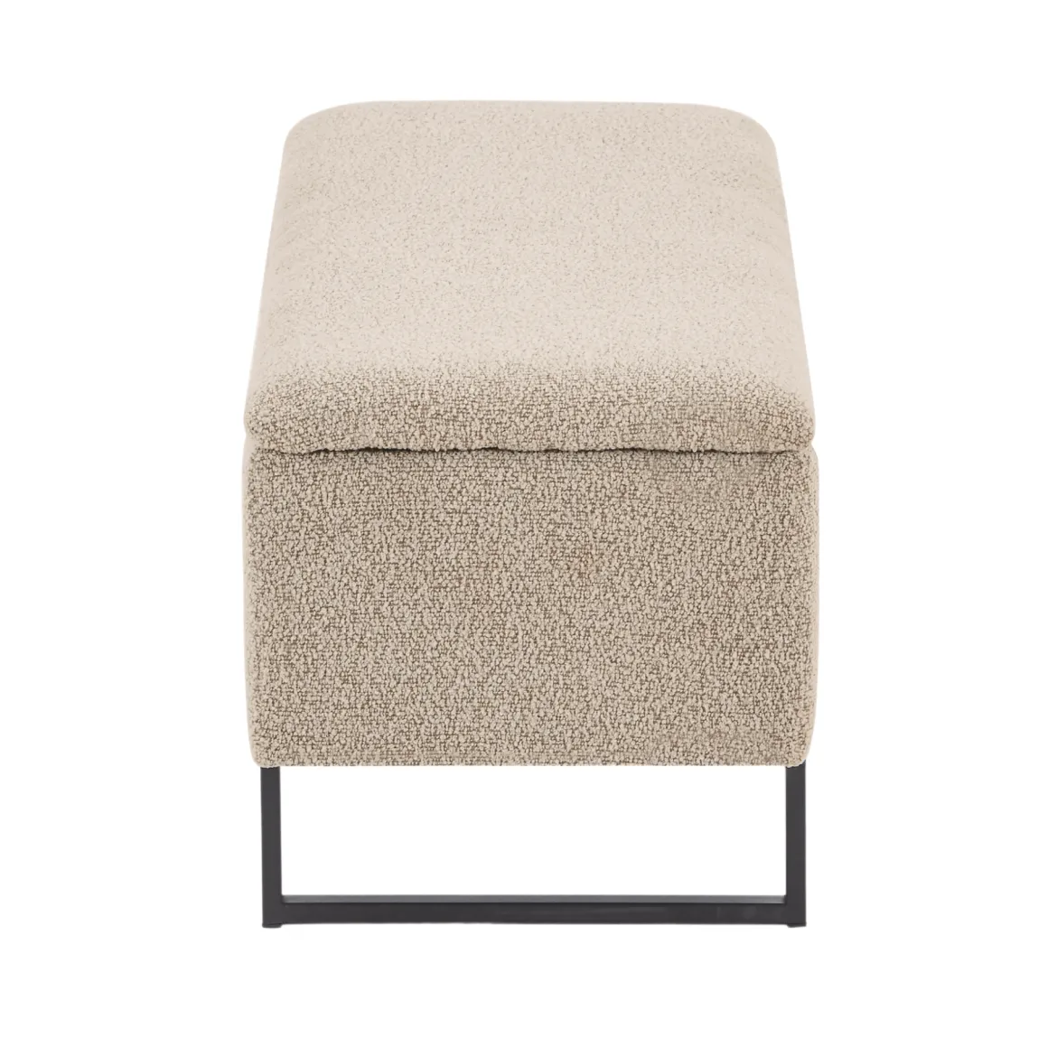 Malika bænk med opbevaring i beige boucle 95x35x40 cm