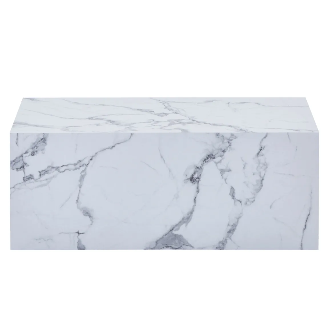 Maxine sofabord hvid marmor look 90x50 cm