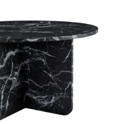 Mercy sofabord sort marmor look Ø80 cm