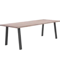 Molly plankebord - 200x95 cm - i hvidolieret eg med A-ben - (Forberedt til tillægsplader)