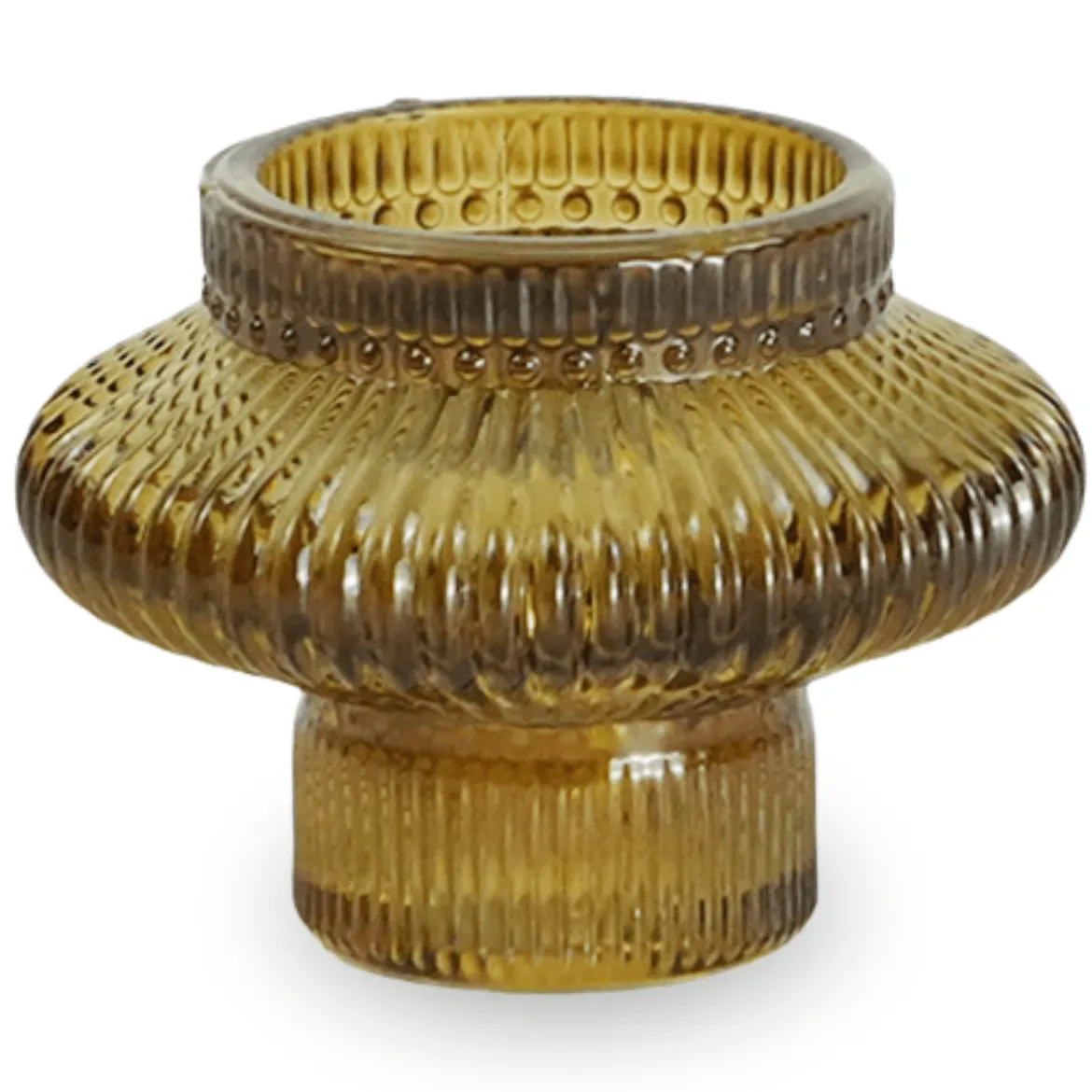 Nala glas lysestage amber 6 cm