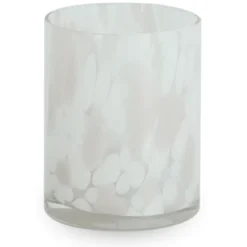 Nina glas fyrfadsstage lyserød 10 cm