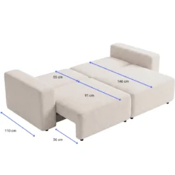 Noelle sovesofa i beige tekstil