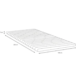 Premium Aksel hvid topmadras i memoryskum 180x200x7 cm