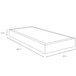 Premium boxmadras seng i beige 140x200 cm med 7 cm topmadras i memoryskum ekskl. ben