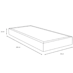 Premium boxmadras seng i beige 180x200 cm med 7 cm topmadras i memoryskum ekskl. ben