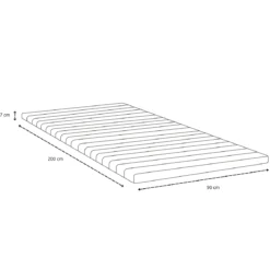 Premium boxmadras seng i beige med 90x200 cm med 7 cm topmadras i memoryskum ekskl. ben