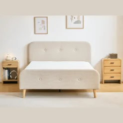 Premium Christian seng i beige 180x200 cm inkl. sengelameller og madrasser