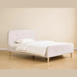 Premium Christian seng i beige 140x200 cm inkl. sengelameller og madrasser