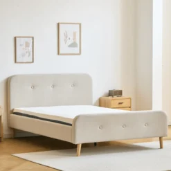Premium Christian seng i beige 140x200 cm inkl. sengelameller og madrasser