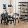 Rickie - Sort klap ud spisebord med tillægsplade i sortlakeret egefiner - 80/120 x 80 cm