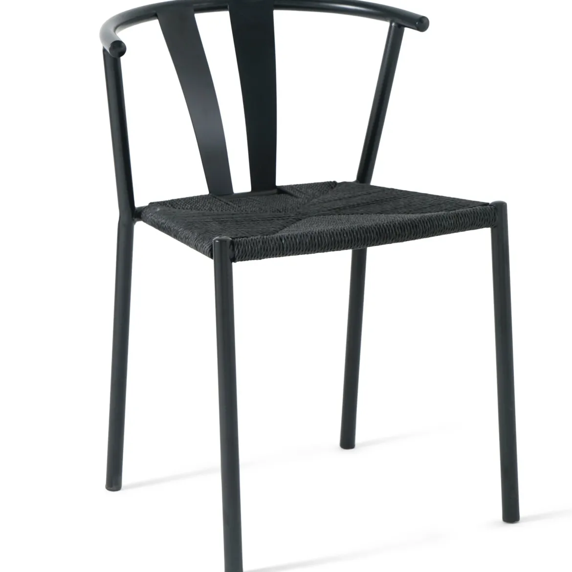 Shila spisebordsstol sort med flet i sort