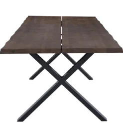 Susan plankebord - 300x95 cm - i smoked eg med krydsben - (Forberedt til tillægsplader)