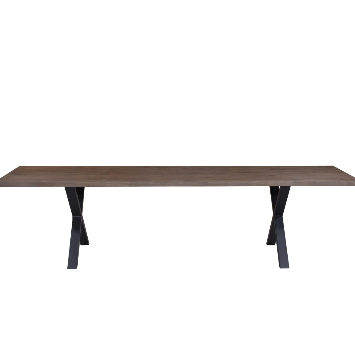 Susan plankebord - 300x95 cm - i smoked eg med krydsben - (Forberedt til tillægsplader)